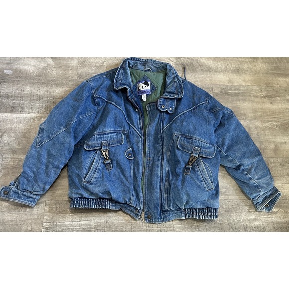 Vintage Denim Bomber Todays News Insulated Tactical Buckle Biker